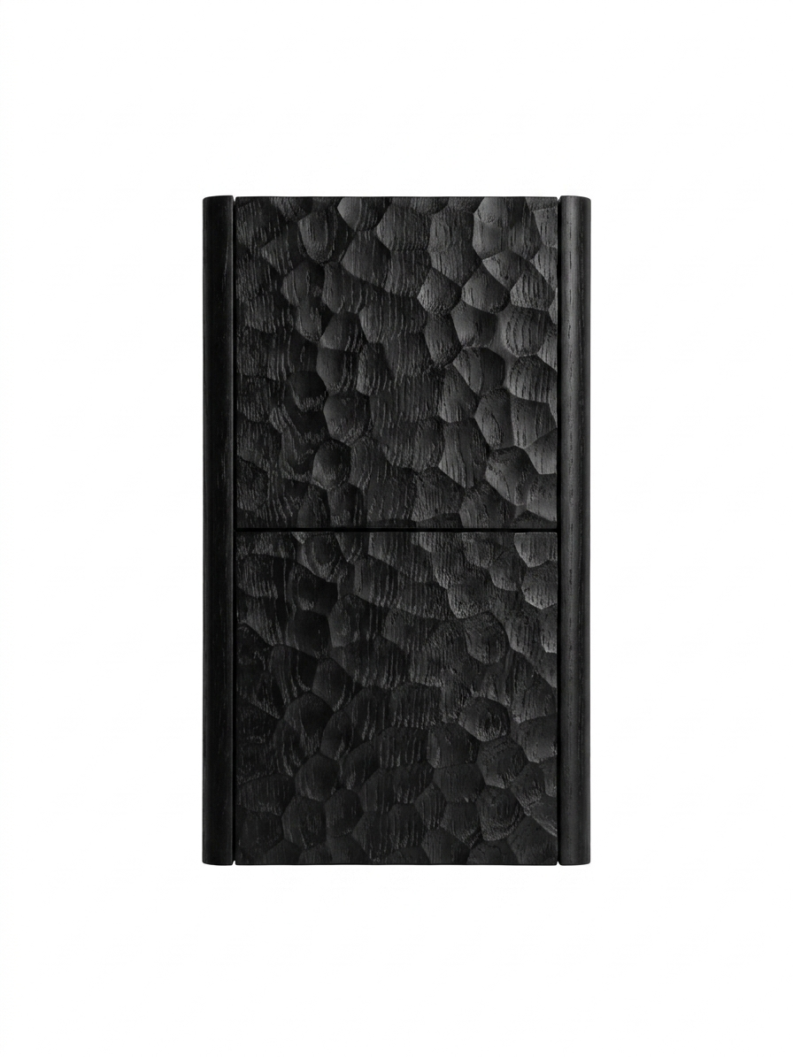 Lumi Bathroom Linen Side Cabinet w/ 2 Storage Areas - True Black