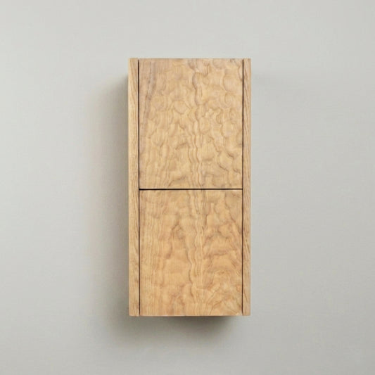 Lumi Bathroom Side Cabinet w/ 2 Storage Areas - Oak Wood