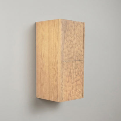 Lumi Bathroom Side Cabinet w/ 2 Storage Areas - Oak Wood