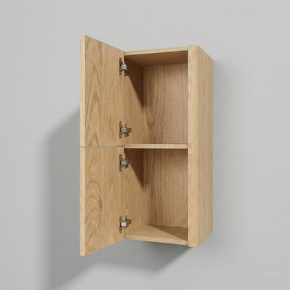Lumi Bathroom Side Cabinet w/ 2 Storage Areas - Oak Wood