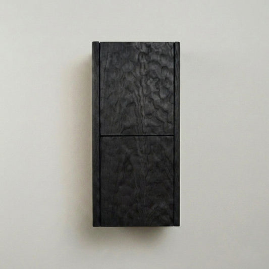 Lumi Bathroom Side Cabinet w/ 2 Storage Areas - True Black