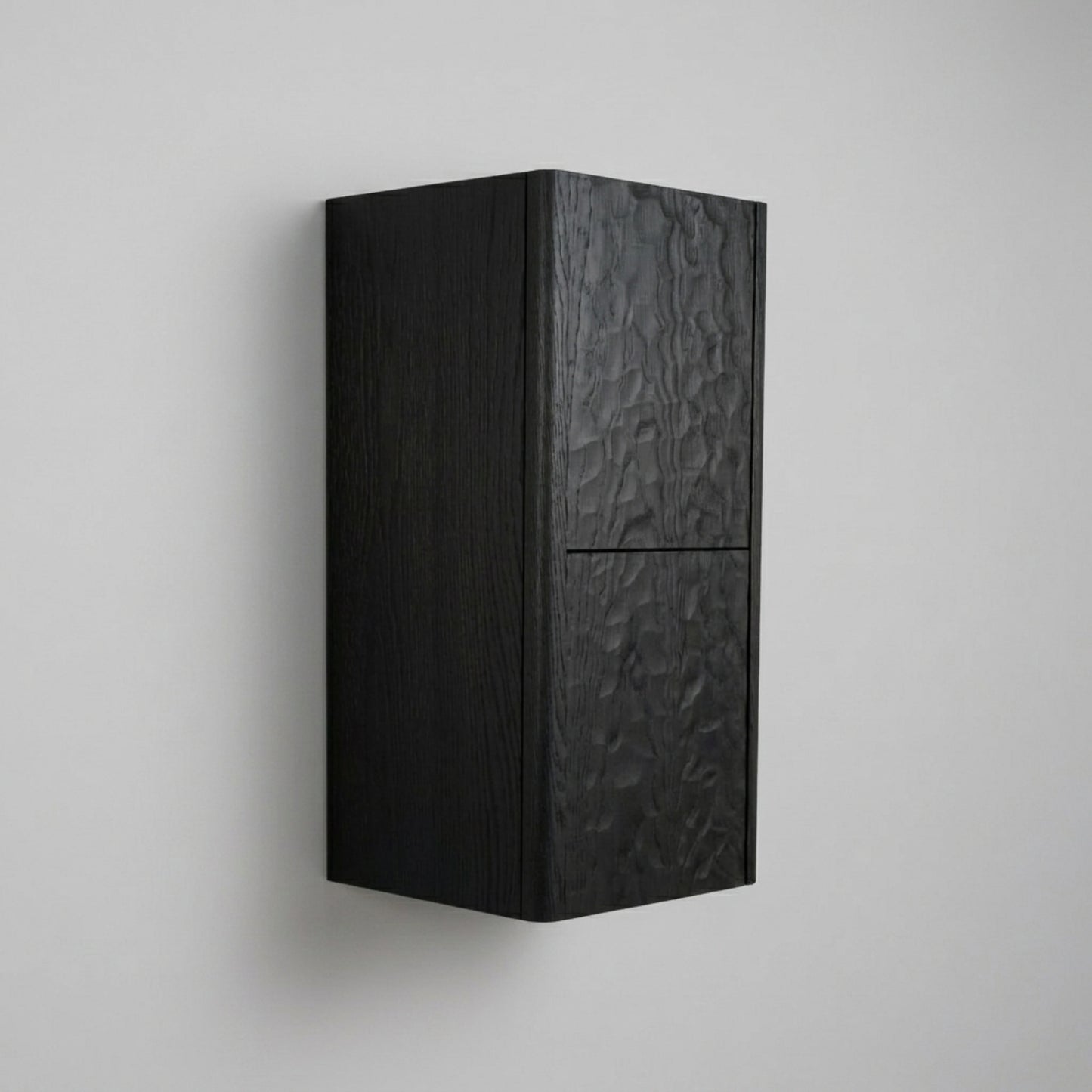 Lumi Bathroom Side Cabinet w/ 2 Storage Areas - True Black