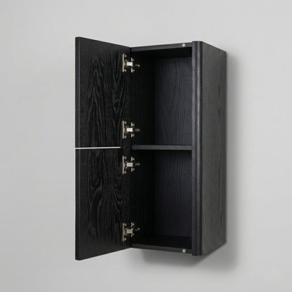 Lumi Bathroom Side Cabinet w/ 2 Storage Areas - True Black
