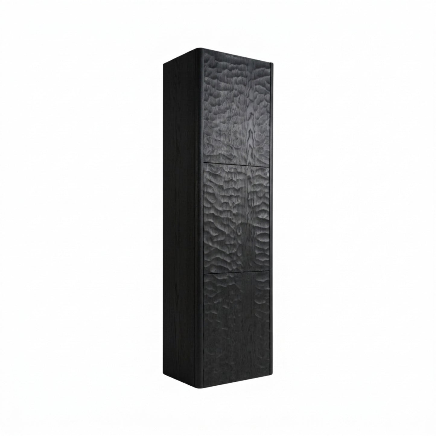 Lumi Bathroom Linen Cabinet w/ 3 Large Storage Areas - True Black