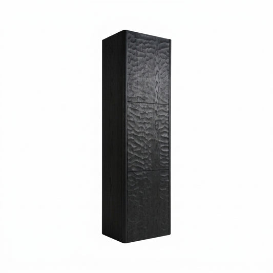 Lumi Bathroom Linen Cabinet w/ 3 Large Storage Areas - True Black