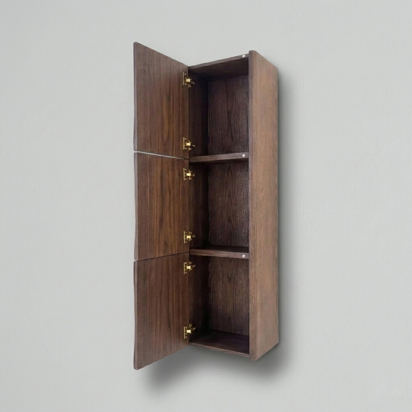 Lumi Bathroom Linen Cabinet w/ 3 Large Storage Areas - Weathered Wood