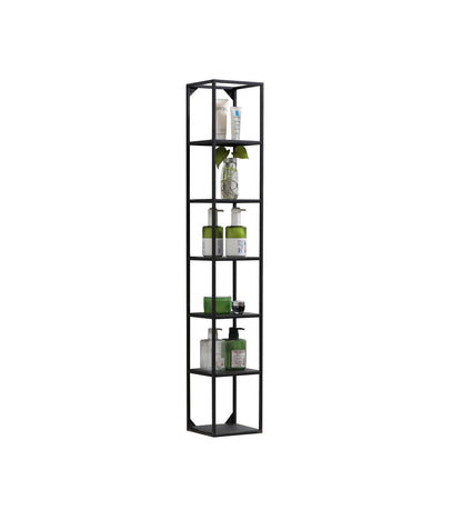Kube 47'' High Wall Mount Metal Shelf Unit Black