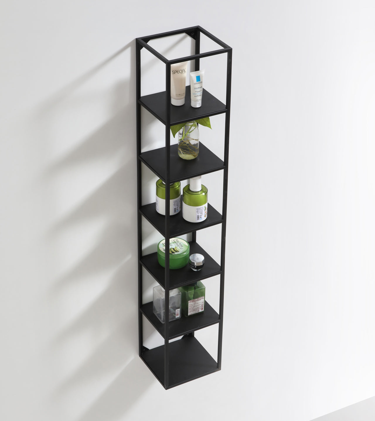 Kube 47'' High Wall Mount Metal Shelf Unit Black