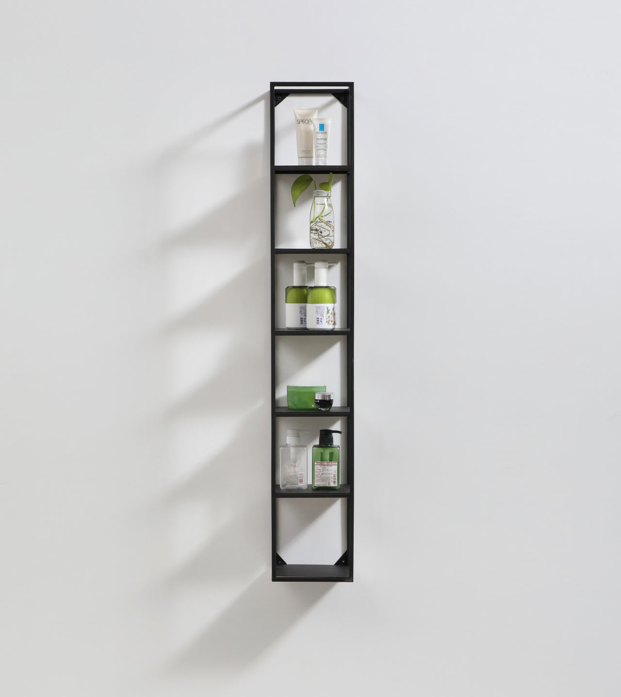 Kube 47'' High Wall Mount Metal Shelf Unit Black