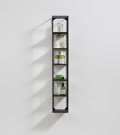 Kube 47'' High Wall Mount Metal Shelf Unit Black
