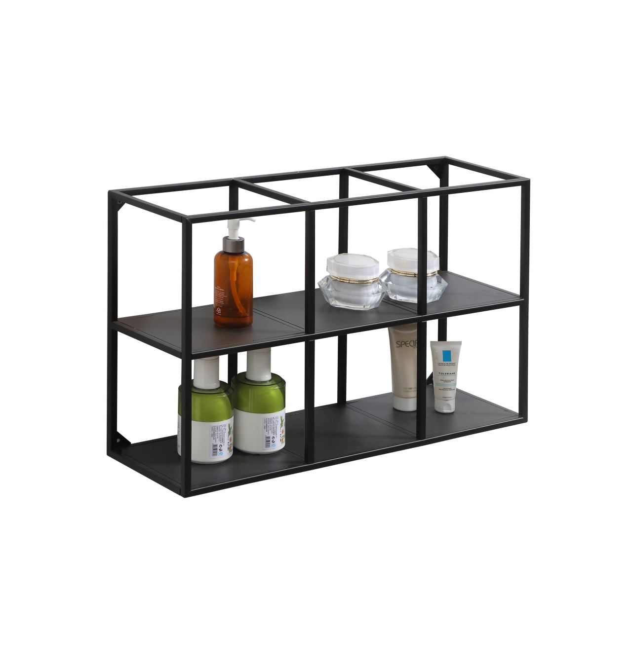 Kube 24" Wide Wall Mount Metal Shelf Unit Black