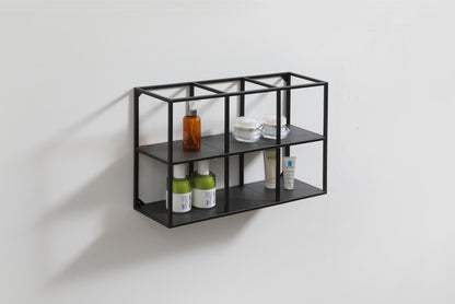 Kube 24" Wide Wall Mount Metal Shelf Unit Black