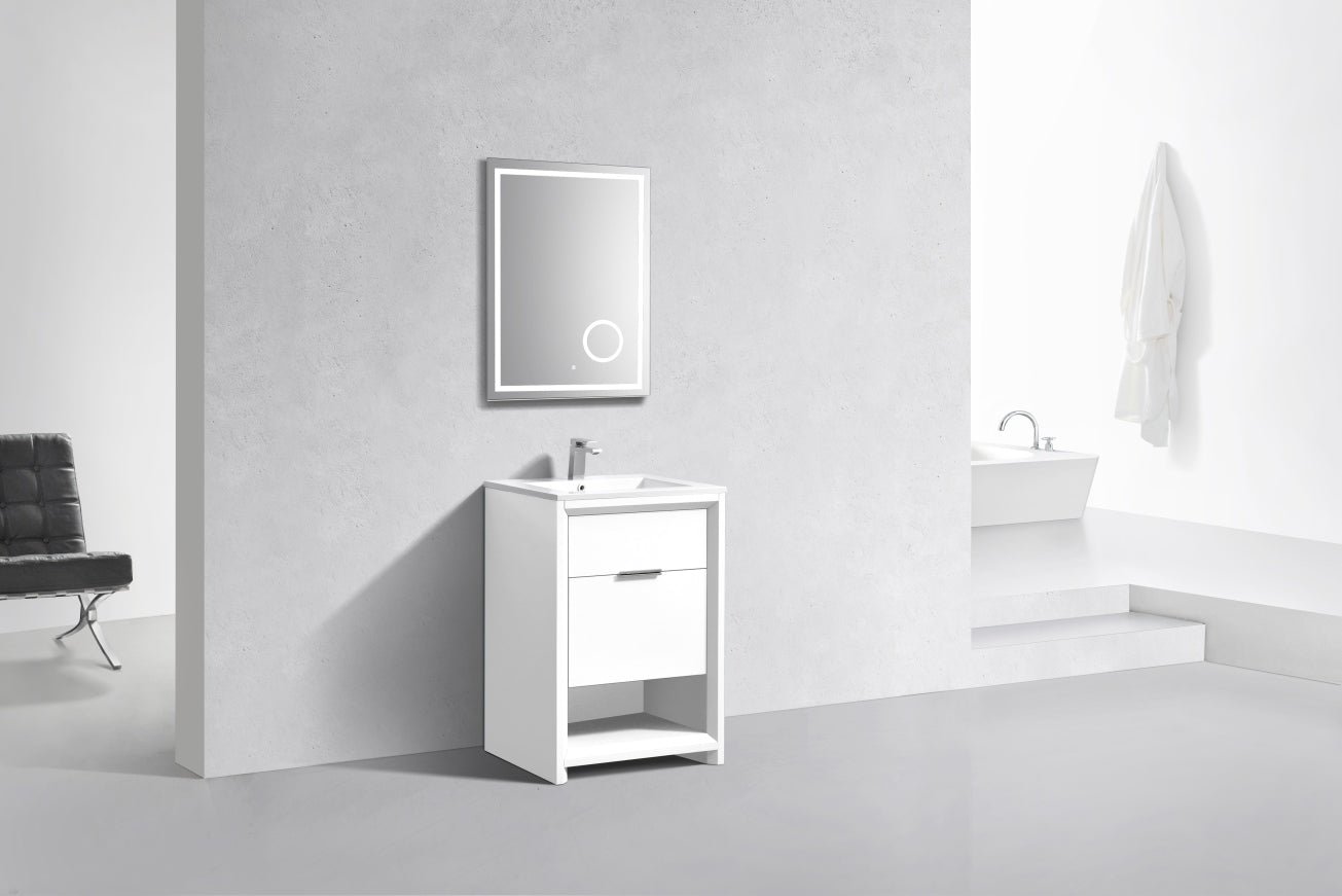 NUDO 24'' Floor Mount Modern bathroom Vanity in Gloss White Finish