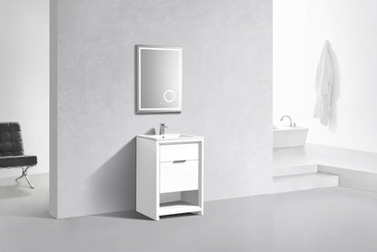 NUDO 24'' Floor Mount Modern bathroom Vanity in Gloss White Finish