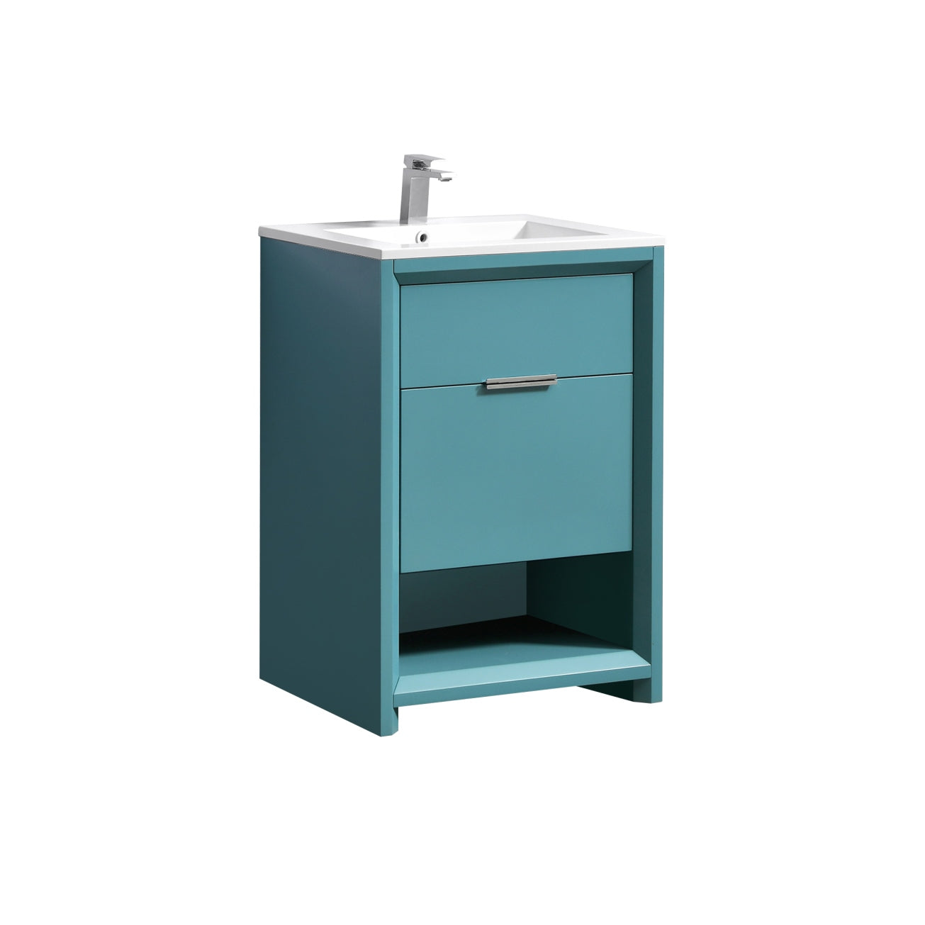 NUDO 24″ Floor Mount Modern bathroom Vanity in Teal Green Finish