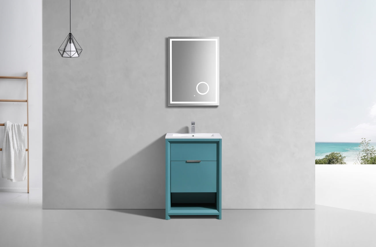 NUDO 24″ Floor Mount Modern bathroom Vanity in Teal Green Finish