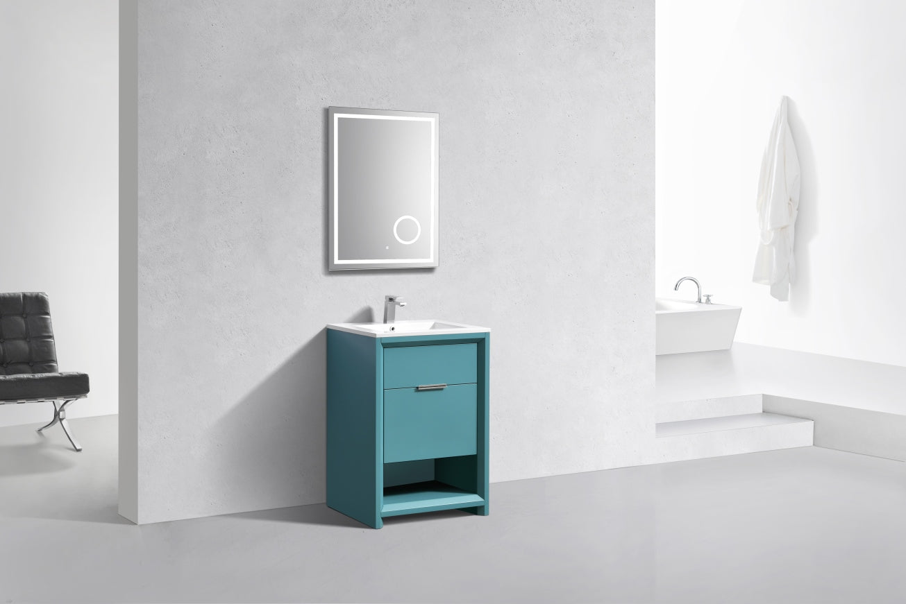 NUDO 24″ Floor Mount Modern bathroom Vanity in Teal Green Finish