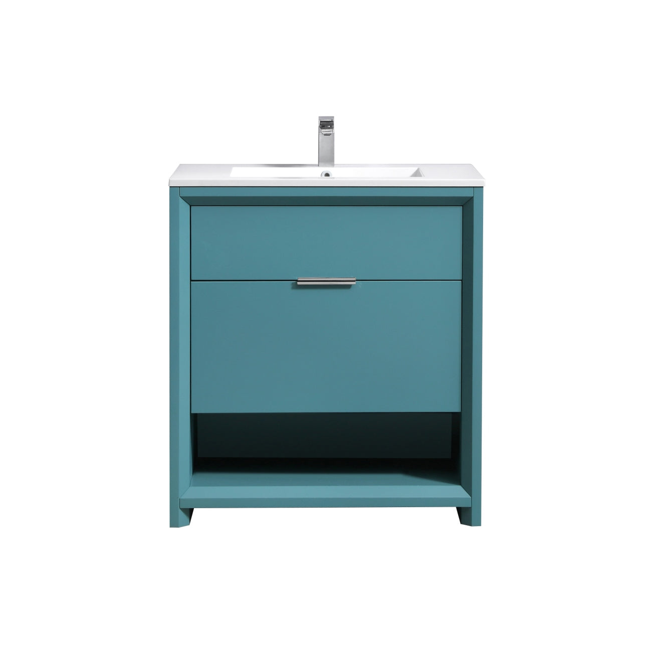 NUDO 32'' Floor Mount Modern bathroom Vanity in Teal Green Finish