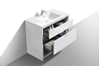 NUDO 36" Floor Mount Modern bathroom Vanity in Gloss White Finish