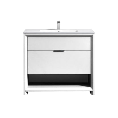 NUDO 36" Floor Mount Modern bathroom Vanity in Gloss White Finish