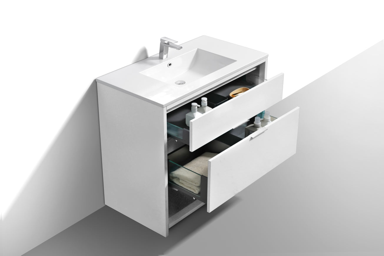 NUDO 40'' Floor Mount Modern bathroom Vanity in Gloss White Finish