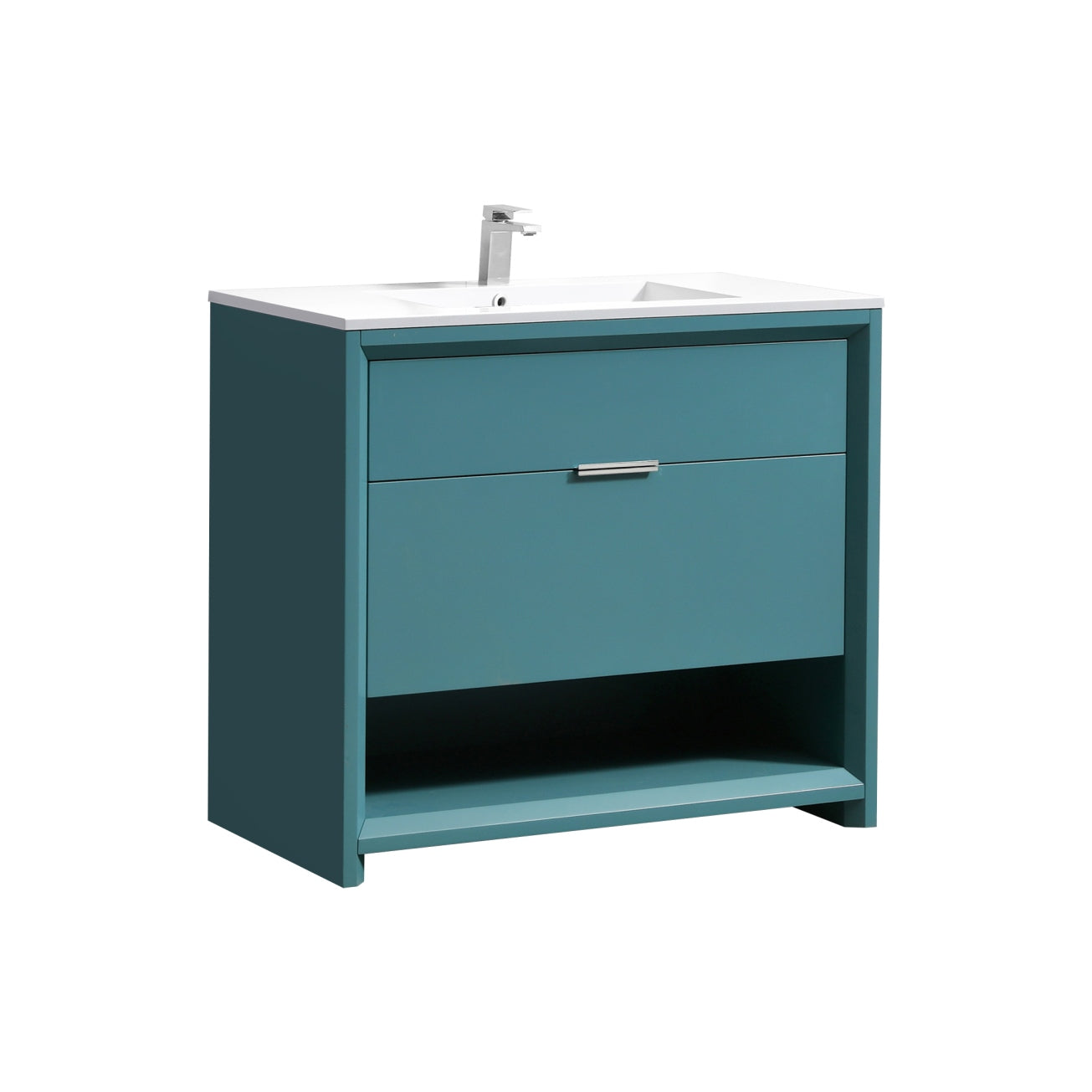 NUDO 40'' Floor Mount Modern bathroom Vanity in Teal Green Finish