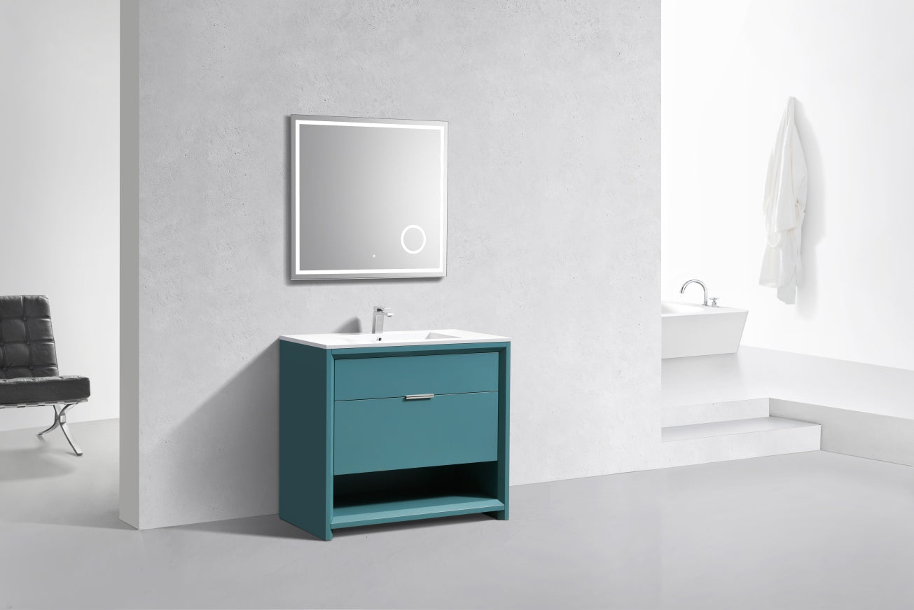 NUDO 40'' Floor Mount Modern bathroom Vanity in Teal Green Finish