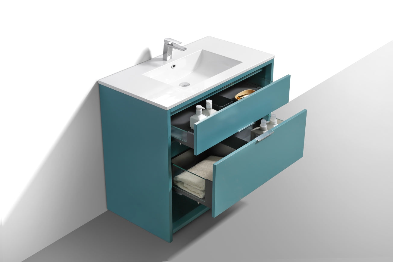 NUDO 40'' Floor Mount Modern bathroom Vanity in Teal Green Finish