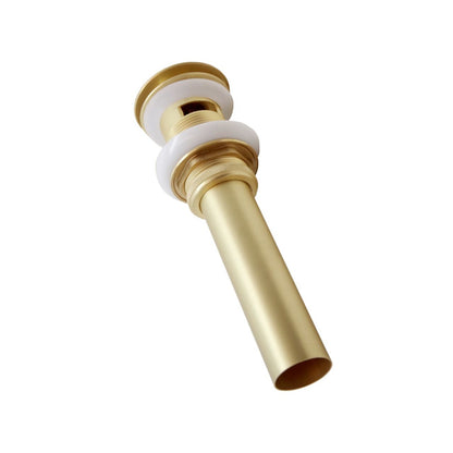 Kubebath Solid Brass Pop-Up Drain Brushed Gold Finish With Overflow