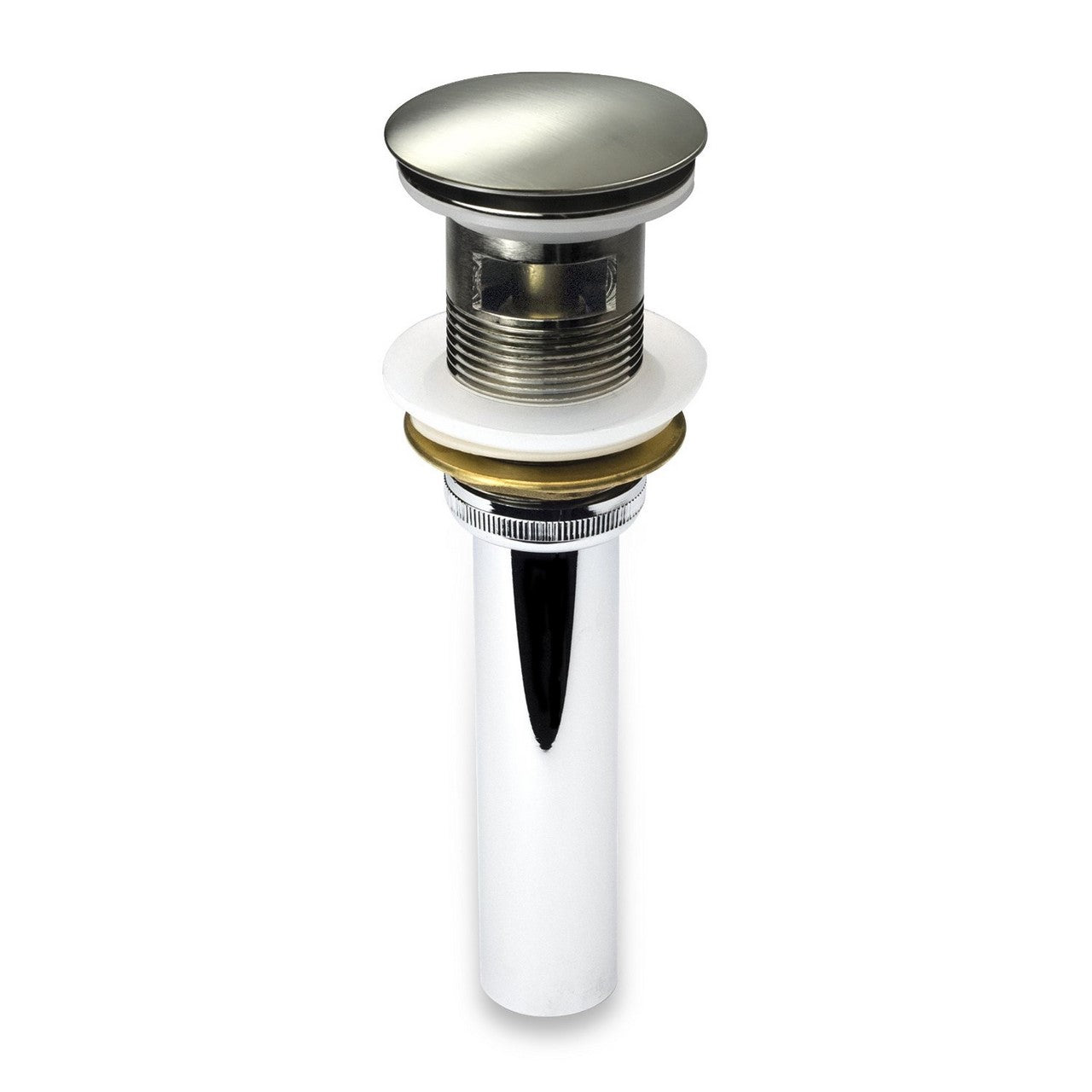 Kubebath Solid Brass Construction Pop-Up Drain Brushed Nickel Finish – W/ Overflow