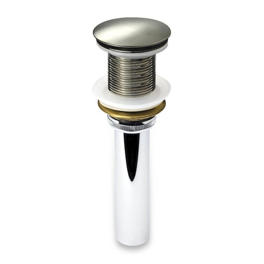 Kubebath Solid Brass Construction Pop-Up Drain Brushed Nickel Finish – No Overflow