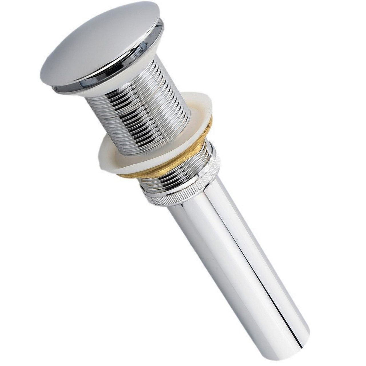 Kubebath Solid Brass Construction Pop-Up Drain Chrome Finish No Overflow
