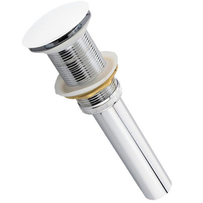 Kubebath Solid Brass Construction Pop-Up Drain White Finish No Overflow