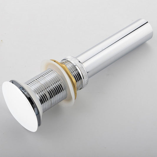 Kubebath Solid Brass Construction Pop-Up Drain White Finish No Overflow