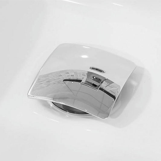 Kubebath Solid Brass Square Pop-Up Drain Chrome Finish No Overflow
