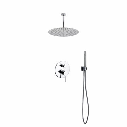 Aqua Rondo Shower Set w/ Ceiling Mount 20" Rain Shower and Handheld