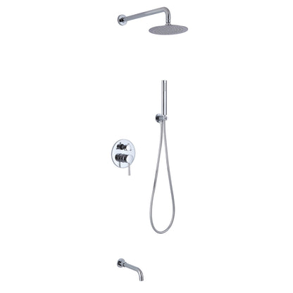 Aqua Rondo Shower Set w/ 8" Rain Shower, Handheld and Tub Filler