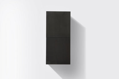 Bathroom Black Wood Linen Side Cabinet w/ 2 Storage Areas
