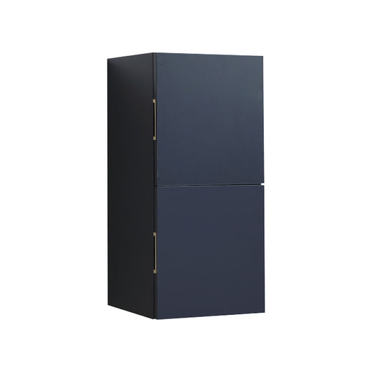 Bathroom Navy Blue Linen Side Cabinet w/ 2 Storage Areas