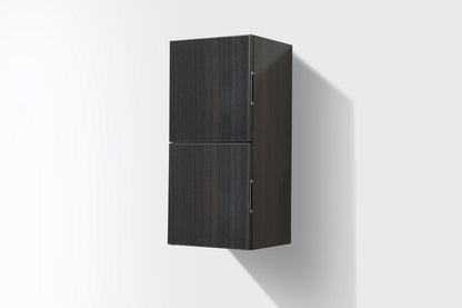 Bathroom Gray Oak Linen Side Cabinet w/ 2 Storage Areas