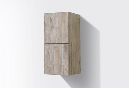 Bathroom Nature Wood Linen Side Cabinet w/ 2 Storage Areas