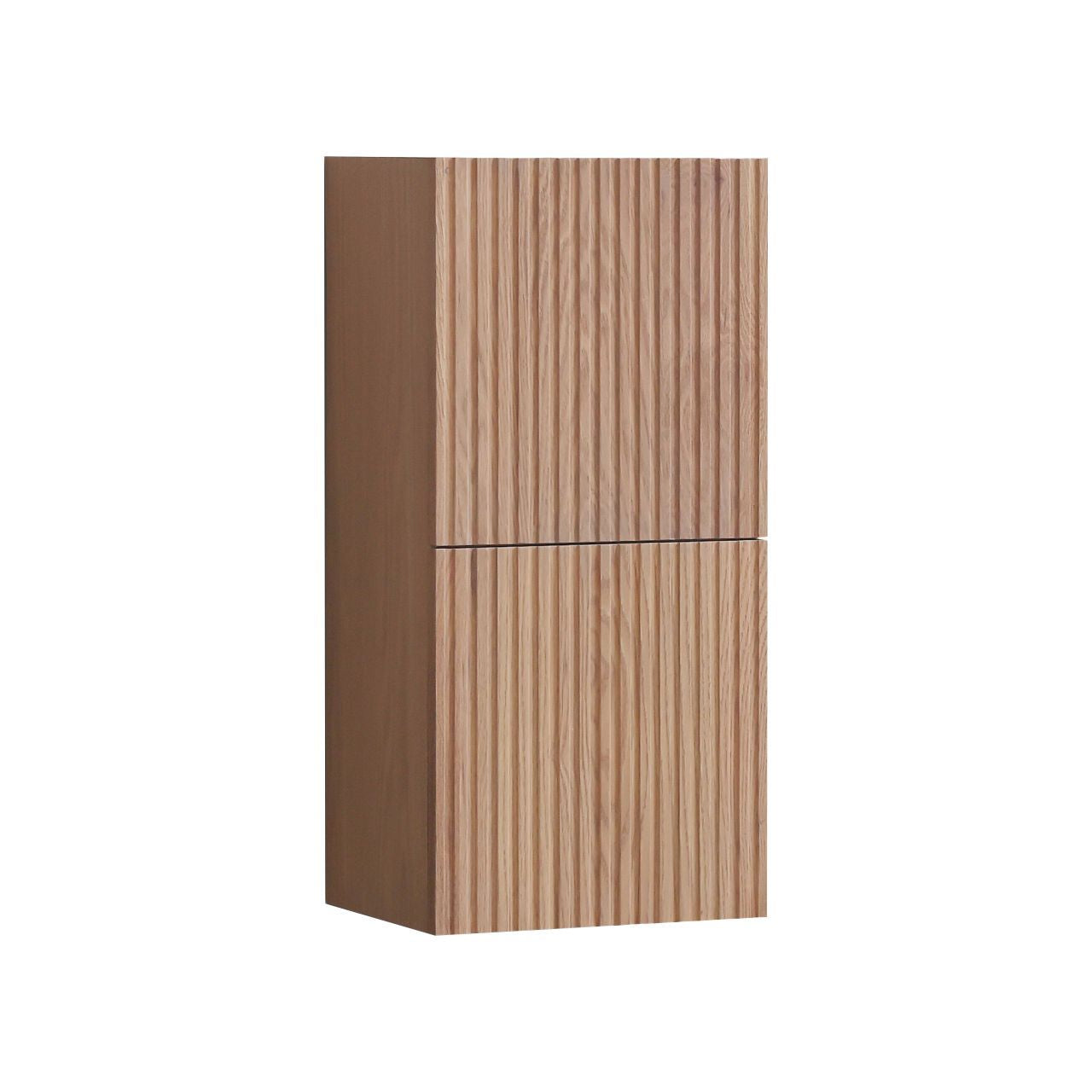 Fiore Bathroom Oak Wood Linen Side Cabinet w/ 2 Storage Areas