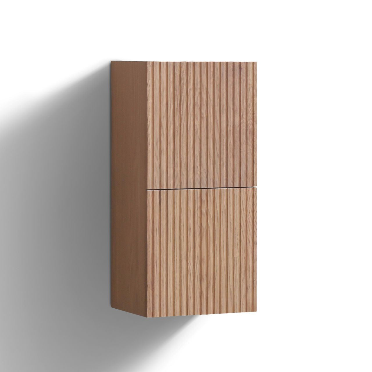 Fiore Bathroom Oak Wood Linen Side Cabinet w/ 2 Storage Areas