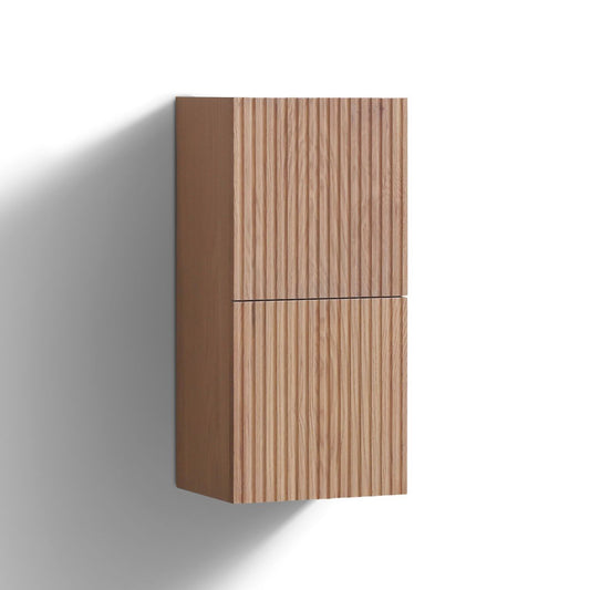 Fiore Bathroom Oak Wood Linen Side Cabinet w/ 2 Storage Areas