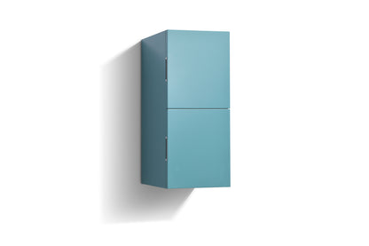 Bathroom Teal Green Linen Side Cabinet w/ 2 Storage Areas