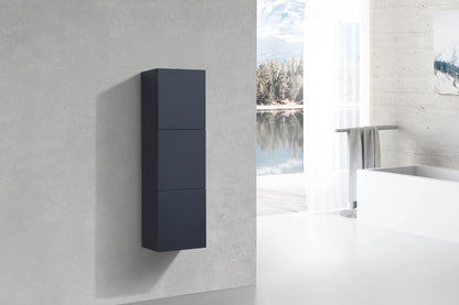 Bliss Blue Bathroom Linen Cabinet w/ 3 Large Storage Areas