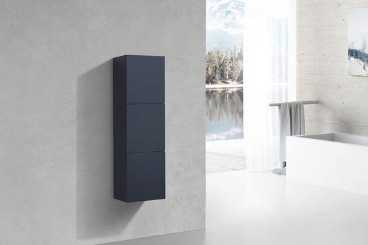 Bliss Blue Bathroom Linen Cabinet w/ 3 Large Storage Areas