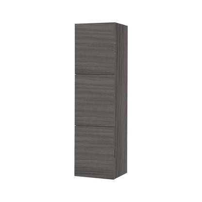 Bliss Valcan Ash Grey  Bathroom Linen Cabinet w/ 3 Large Storage Areas