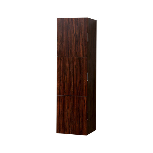 Bliss Walnut Bathroom Linen Cabinet w/ 3 Large Storage Areas