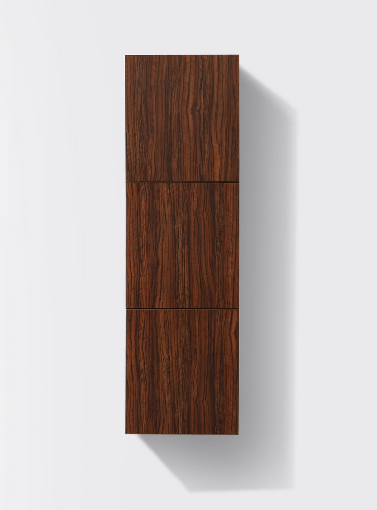 Bliss Walnut Bathroom Linen Cabinet w/ 3 Large Storage Areas
